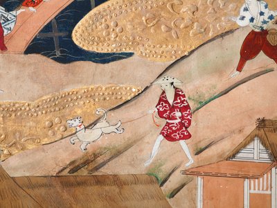 Osakazu Byobu - Biombo japonês de oito painéis (pintura) de Japanese School