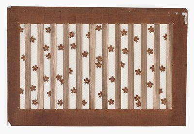Estêncil de papel (katagami), final do século 19 (papel de casca de amora tratado com suco de caqui e fio de seda) de Japanese School
