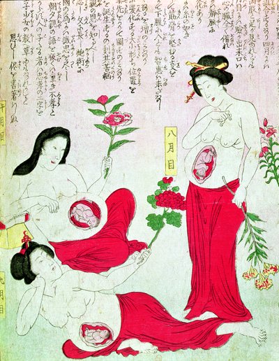 Mulheres grávidas, 1881 de Japanese School