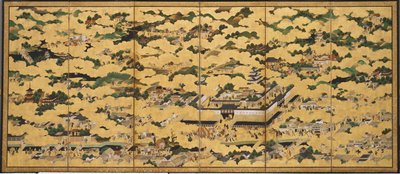 Rakuchu rakugai zu (Cenas na capital e arredores)
a capital) de Japanese School