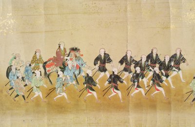 Sexto Embaixada da Coréia no Japão na época da sucessão de Tokugawa Ietsunas em 1651, possivelmente por Kano Masunobu (1625-94) 1655-57 (pintura de rolagem) de Japanese School