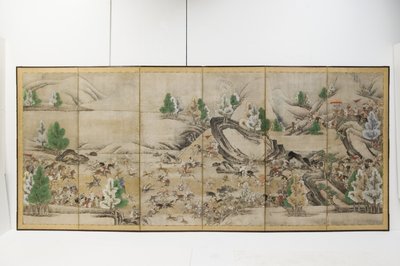 Caça ao tártaro (tinta, cor, papel) de Japanese School
