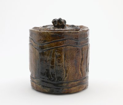 Frasco de água de cerimônia de chá com uma tampa combinando, Tóquio, período de Edo ou era de Meiji (cerâmica) de Japanese School