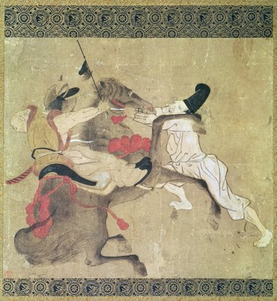 O cavalo bravo (pergaminho pintado) de Japanese School
