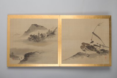 Trinta pinturas de aves, flores e paisagens, finais do século XVIII (álbum; seda) de Japanese School