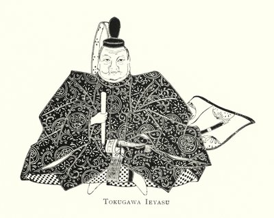 Tokugawa Ieyasu (litho) de Japanese School