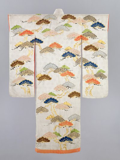 Kimono feminino, Período Edo (1600-1868) (seda com fios metálicos) de Japanese School