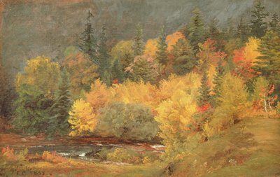 Outono pelo ribeiro, 1855 de Jasper Francis Cropsey