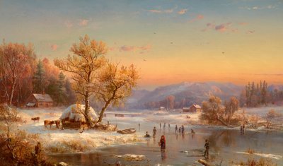 Noite de inverno no campo de Jasper Francis Cropsey