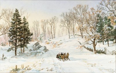 Inverno em Ravensdale Road, Hastings-on-Hudson de Jasper Francis Cropsey