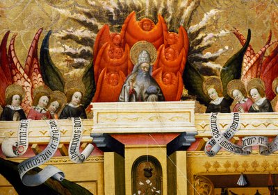 Deus Pai rodeado de anjos, retábulo de Verdu de Jaume Ferrer