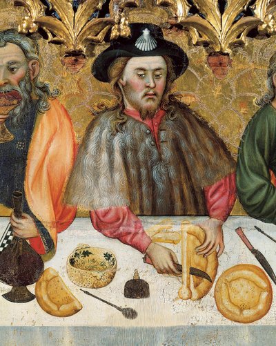 Última ceia, detalhe c.1370-1400 de Jaume Ferrer
