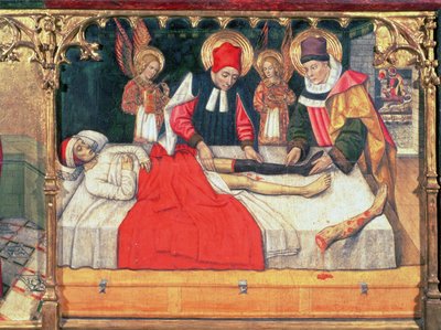 126-0035321 SS. Cosme e Damião enxertam a perna de um etíope no toco do diácono Justiniano; de Jaume Huguet