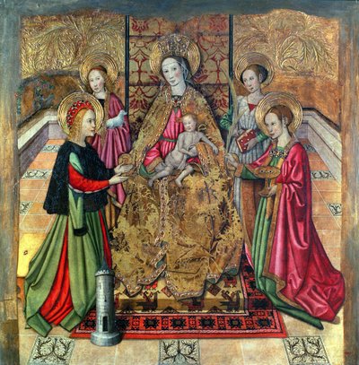 A Virgem e o Menino com Santa Inês e Santa Bárbara de Jaume Huguet