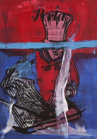 Bomb Pop Chef, 2016 (técnica mista sobre papel para aguarela montado num painel com receita no verso) de Jay Batlle