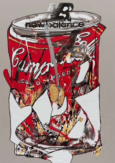 New Balance, 2019 (tinta de casa e tinta sobre tela) de Jay Batlle