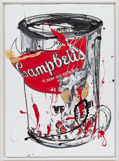Soup Can 3 NewYorker, 2019 (tinta de casa e tinta sobre tela) de Jay Batlle