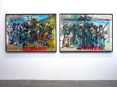 The Execution Of History, 2010 (técnica mista sobre papel para aguarela montado em painel com receita no verso) de Jay Batlle