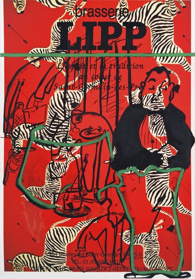 V.O.P. (Very Old People), 2016 (técnica mista sobre papel aguarela montado em painel com receita no verso) de Jay Batlle