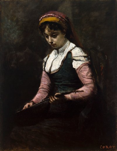 Rapariga com bandolim de Jean-Baptiste-Camille Corot