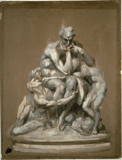 Estudo para a escultura &39;Ugolino e seus filhos&39; de Jean Baptiste Carpeaux