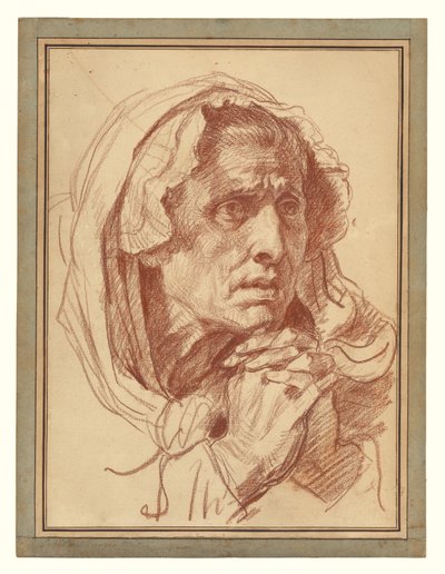 Estudo da cabeça de uma mulher idosa de Jean-Baptiste Greuze