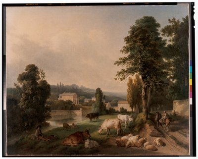 Paisagem com vacas de Jean Baptiste Huet