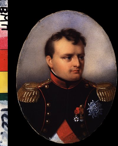 ""Retrato do imperador Napoleão I Bonaparte (1769-1821)"" Pintura em aquarela e guache de Jean Baptiste Isabey (1767-1855) Instituto de Literatura Russa do início do século XIX IRLI (Pushkin-House), São Petersburgo de Jean Baptiste Isabey