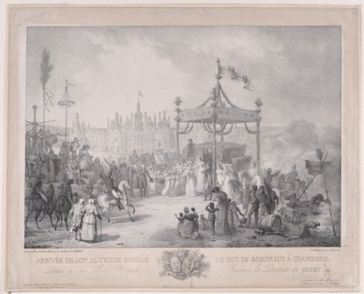 A chegada de Sua Alteza Real o Duque de Bordéus a Chambord de Jean-Baptiste Isabey