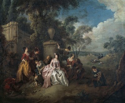 Encontro no parque, por Jean-Baptiste Pater (1695-1736), óleo sobre tela de Jean Baptiste Joseph Pater
