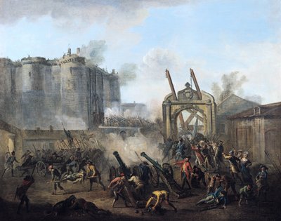 A tomada da Bastilha em 14 de julho de 1789 de Jean Baptiste Lallemand