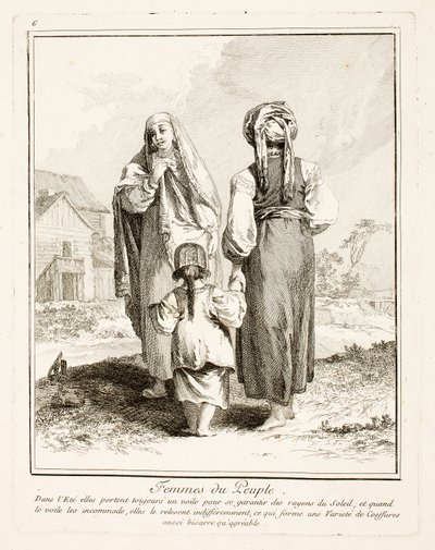 Mulheres do Povo, placa seis de Roupas Diversas dos Povos do Norte de Jean-Baptiste Le Prince