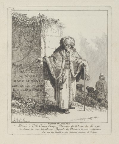 Mulher do Povo, prato um de &39;Divers Habillements des Peuples du Nord&39; de Jean Baptiste Le Prince