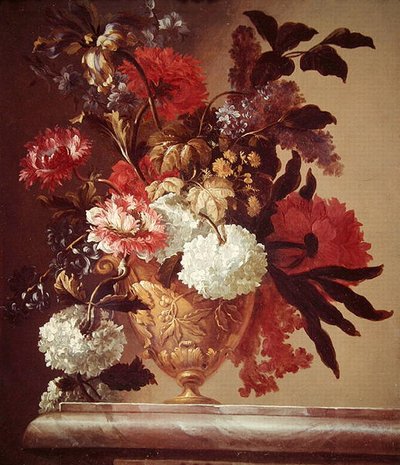 Flores em vaso (óleo sobre tela) de Jean Baptiste Monnoyer