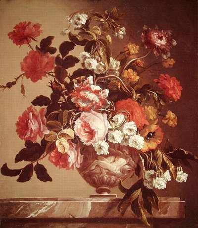 Flores em vaso (óleo sobre tela) de Jean Baptiste Monnoyer