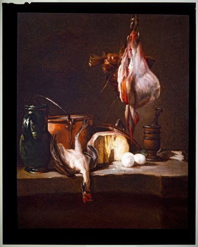 Mesa de cozinha com arraia de Jean Baptiste Simeon Chardin