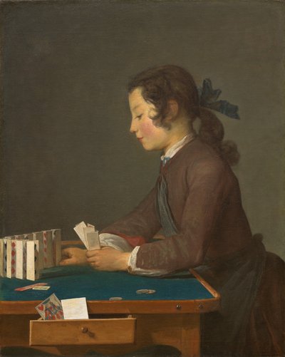 The House of Cards, c.1737 (óleo sobre tela) de Jean Baptiste Simeon Chardin