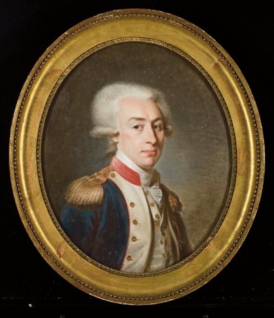 Retrato do Marquês de La Fayette (pastel sobre papel) de Jean Baptiste Weyler