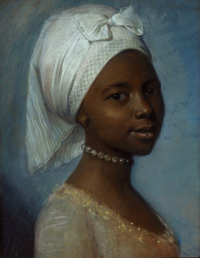 Retrato de uma jovem mulher (pastel sobre papel) de Jean Etienne (previously attr. to) Liotard