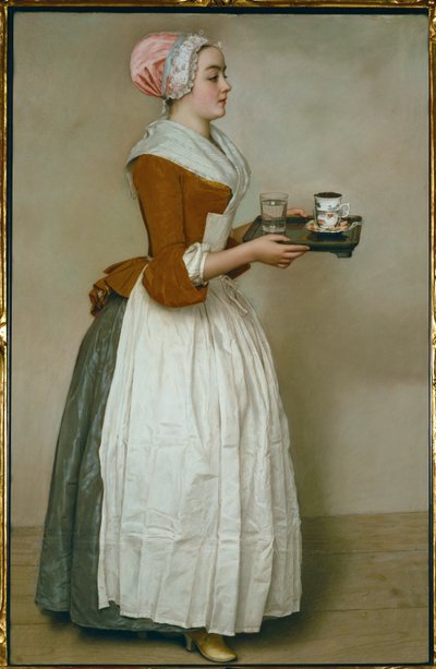 La Chocolatiere. Pastel (pastel sobre papel) de Jean-Etienne Liotard