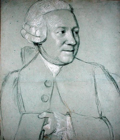 Retrato de um homem segurando um livro (giz preto, branco e vermelho sobre papel) de Jean Étienne Liotard