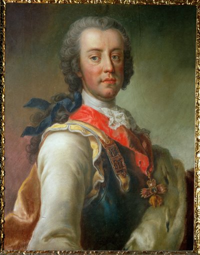 O Príncipe Karl von Lothringen, irmão do Imperador Franz I Stephan e cunhado da Imperatriz Maria Theresia ... de Jean Étienne Liotard