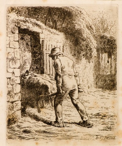 Homem com carrinho de mão de Jean Francois Millet