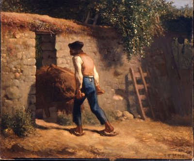 Camponês com um carrinho de mão de Jean-Francois Millet