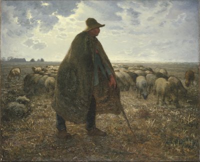 Pastor, tendendo, seu, rebanho de Jean-Francois Millet