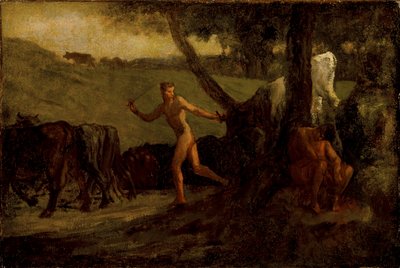Estudo para «Mercúrio conduz as vacas de Argos ao bebedouro» de Jean-Francois Millet