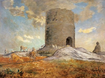 A torre de Chailly em Barbizon, de Jean-Jean-François Millet (1814-1875). de Jean Francois Millet
