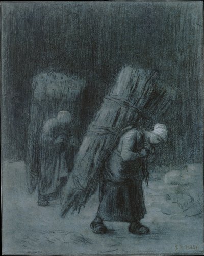Mulheres a transportar feixes de lenha de Jean-Francois Millet