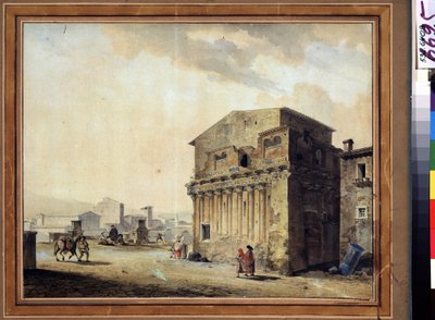 Roma, a casa de Pôncio Pilatos (10 aC-39 dC) (Roma, a casa de Pôncio Pilatos). Pintura de Jean François Thomas de Thomon (1754-1813). Aquarela e tinta sobre papel, 36,7 x 46,6 cm de Jean François Thomas de Thomon