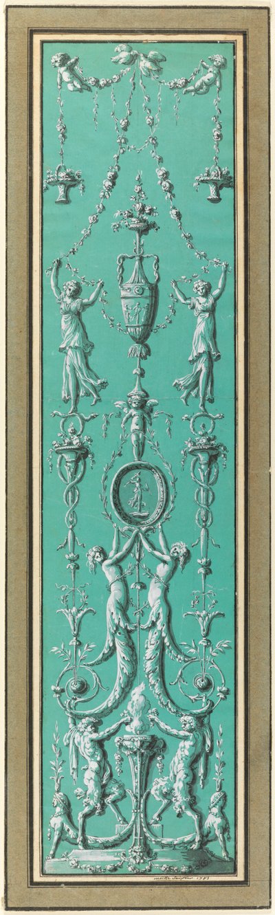 Painel de Arabesques do Hôtel de Salm, Paris de Jean Guillaume Moitte